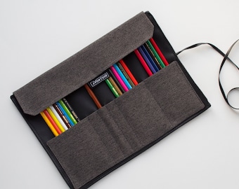 Canvas Roll-Up Pencil Organizer: Artist Brush Holder, Personalized school supplies