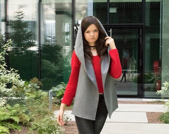 Écharpe à capuche de couleur unie 100 % laine faite main, écharpe en laine chaude d'hiver, snood confortable, écharpe unisexe, cosplay Dune, meilleur cadeau, livraison gratuite !!!