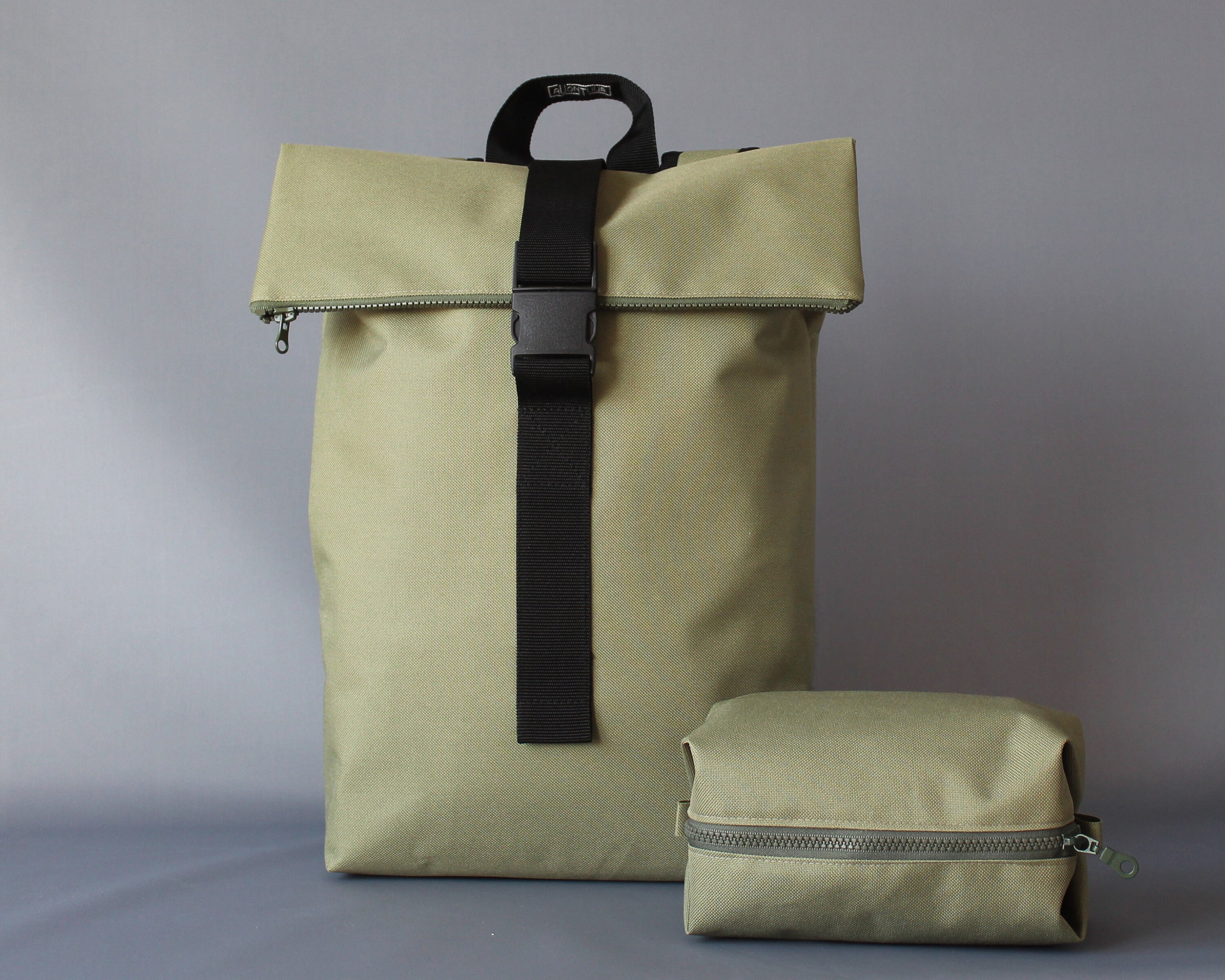 Green Waterproof Laptop Backpack: Vegan Rucksack, Weekender Bag
