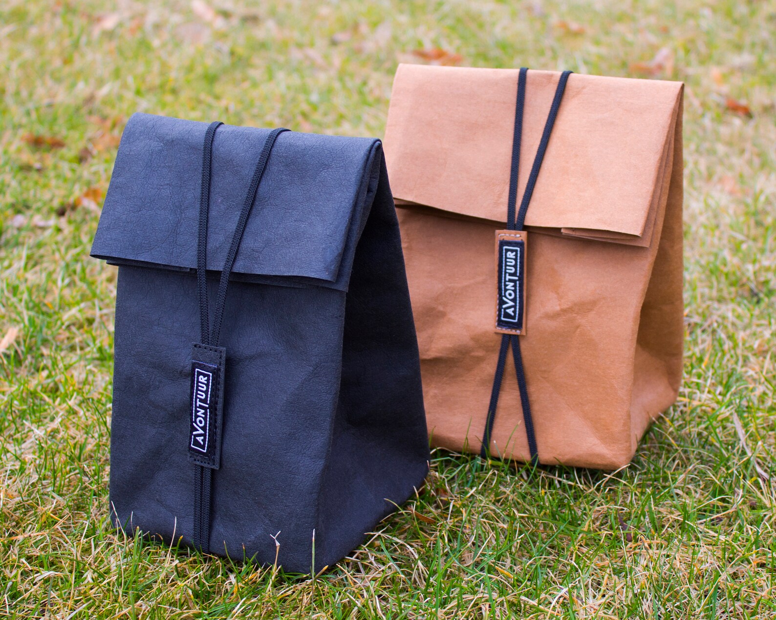 Vegan Leather Lunch Bag Brown Kids Snack Pouch Black Packed Etsy