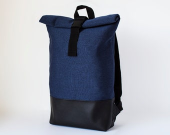 Vegan backpack, Laptop backpack, Rolltop backpack