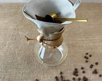 Natural Linen Reusable Coffee Filter: Chemex Pour Over, Zero Waste