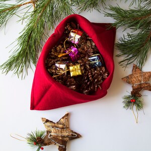 Christmas gift wrap, Linen bento bag, Fabric gift wrap, FREE SHIP!!!