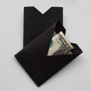 Vegan leather wallet, Mini card wallet, Business card holder, Kraft paper wallet image 3