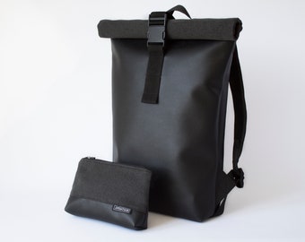 Waterproof backpack,Vegan leather briefcase,Weekender vegan backpack,Rolltop backpack,Lightweight Business Travel Backpack for Men and Women