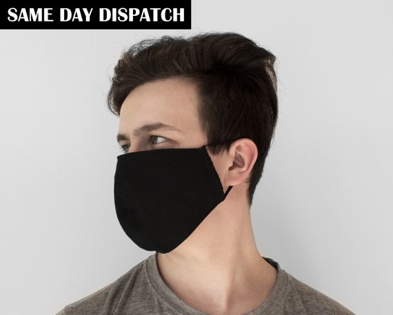 Cotton Mouth Guard 3 Layers Washable Dust Mask Black Face Mask