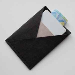 Vegan leather wallet, Mini card wallet, Business card holder, Kraft paper wallet image 10