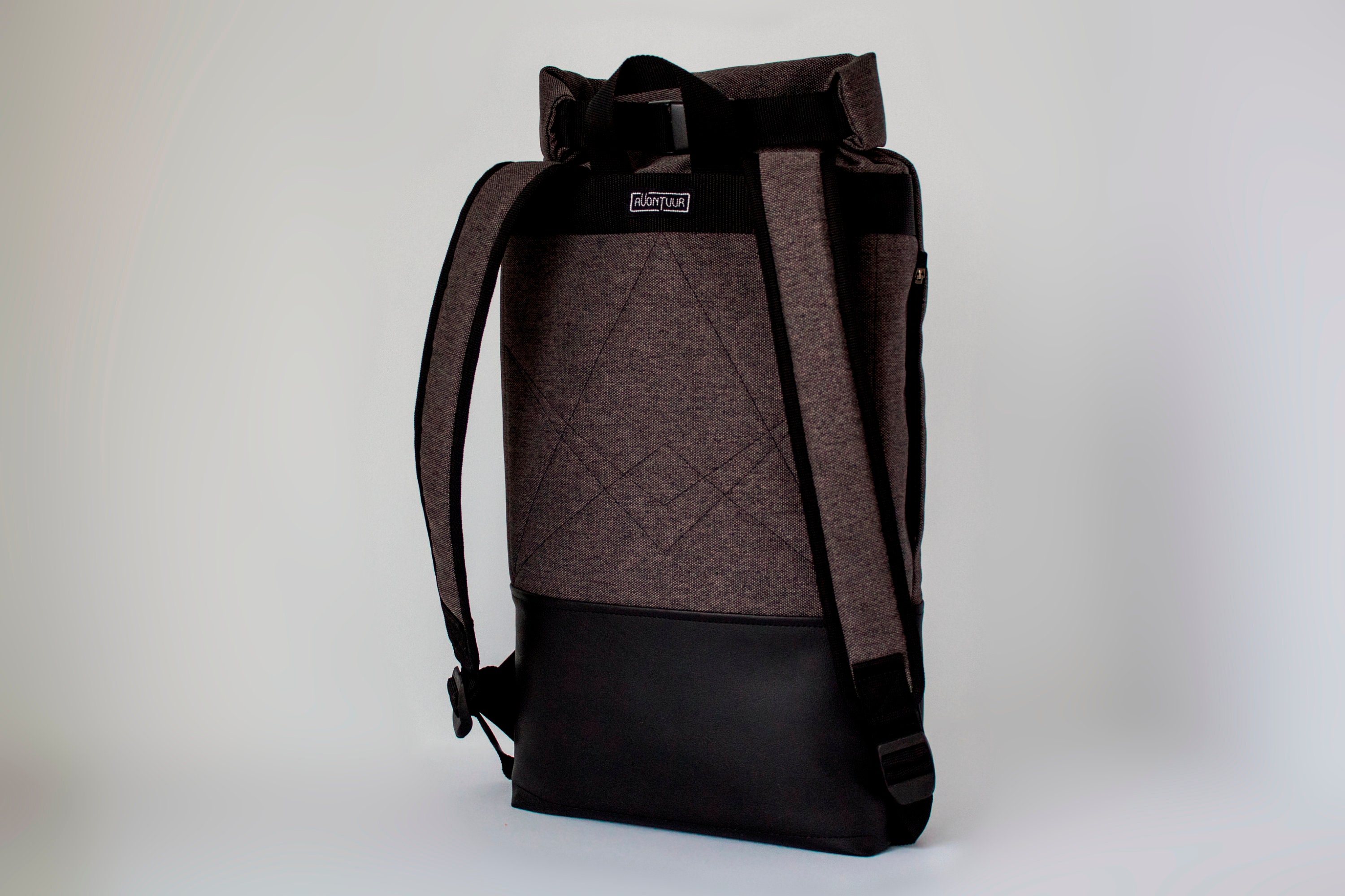 Roolee Black Canvas Backpack with Tan Faux-Leather Accents Bucket List Backpack & Blanket Bundle – The Bucket List Studios main image 4