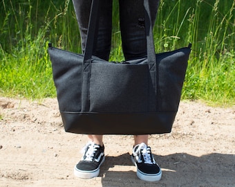 Reisetasche mit veganem Lederboden, Weekender, Große benutzerdefinierte Canvas-Einkaufstasche für Männer und Frauen, Seesack