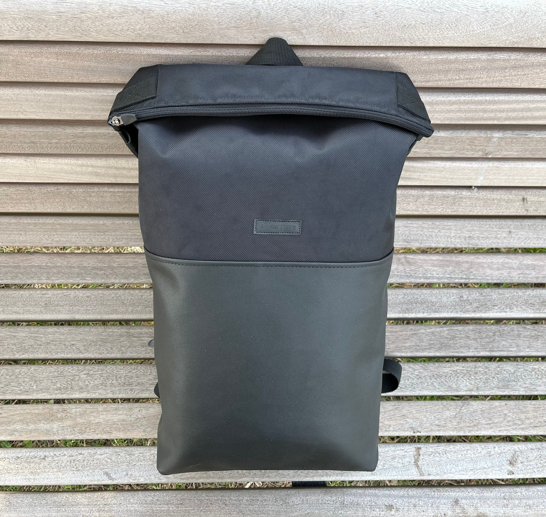 Waterproof backpack,Minimalist backpack,Roll top backpack,Vegan leather briefcase, Customized Roll top,Travel Backpack, Laptop Rucksack,Gift