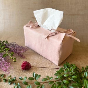Porta fazzoletti di lino fatto a mano, arredamento minimalista per la casa, contenitore in lino con due strati di rivestimento, regalo perfetto, SPEDIZIONE GRATUITA!!!
