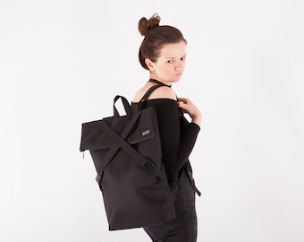 Rolltop rucksack, Rolltop backpack, Cycling bag, Fold top backpack, Minimalist backpack