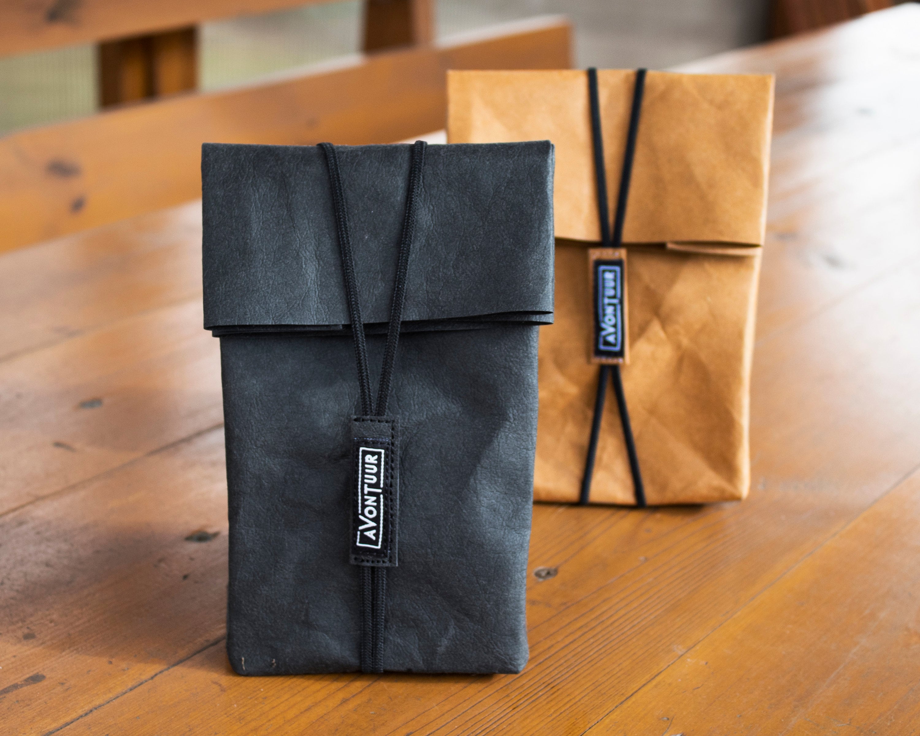 Vegan Leather Lunch Bag Brown Kids Snack Pouch Black Packed Etsy