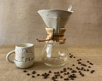 Reusable Linen Coffee Filter for Chemex, Zero Waste