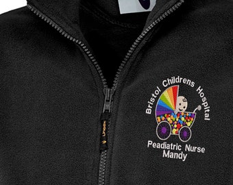 NHS Rainbow Pram Hoodie, design for Maternity/Paediatric Staff, Personalised NHS Rainbow Maternity/Paediatric  Classic Fleeced Jacket