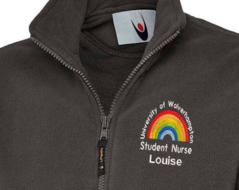 NHS Rainbow Fleeced Jacket,  design for NHS Nurses and staff - Personalised for Healthcare staff - NHS Rainbow Premium Fleeced Jacket