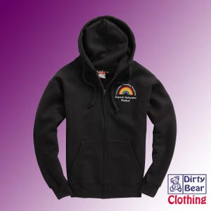 Personalized NHS Rainbow Zipped Hoodie, Healthcare Staff Gift-NHS rainbow clothing Black