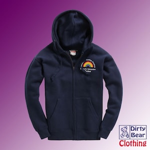 Personalized NHS Rainbow Zipped Hoodie, Healthcare Staff Gift-NHS rainbow clothing Navy