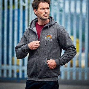 Plus Size NHS Rainbow Zipped Hoodie – Personalized Embroidery, 2XL-4XL image 9