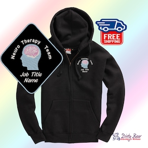 Embroidered Neuro Mental Health Full Zip Hoodie - Personalized NHS Gift
