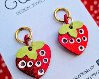 Pendientes de fresa, divertidos colgantes de frutas cottagecore, joyas de bayas de verano, divertidas y peculiares frutas.
