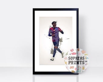 Lamine Yamal THICK CARDSTOCK Wall Print | Art | Gift | Home Decor | Kitchen House | Spanish | Barcelona | Football Soccer Watercolour Cool