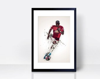 Marcus Rashford THICK CARDSTOCK Wall Print 2021 | Art | Gift | Home Decor | Kitchen House | Watercolour | England Football Team Manchester