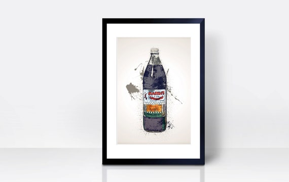 Marsh's Original Sass Bottle THICK CARDSTOCK Wall Print | Gift | Decor | Kitchen House | Watercolour | Splatter Present | Barrow In Furness