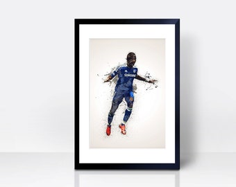 Didier Drogba THICK CARDSTOCK Wall Print | Art | Gift | Home Decor | Kitchen House | Watercolour London | England Football Team Chelsea