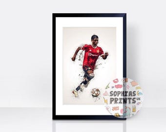 Amad Diallo United THICK CARDSTOCK Wall Print | House Art | Gift | Home Decor | Kitchen House | England Football Team Manchester
