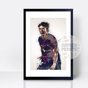 Joao Felix Barcelona THICK CARDSTOCK Wall Print | Wall Art | Gift | Home Decor | Kitchen House Print | Watercolour | Barcelona Design A4