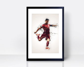 Cristiano Ronaldo Portugal THICK CARDSTOCK Wall Print | Wall Art Gift | Home Decor | Kitchen House | England Football Print Team Manchester