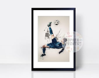 Cristiano Ronaldo Away United THICK CARDSTOCK Wall Print Poster | Art | Gift | Home Decor | Kitchen House | England Football Team Madrid