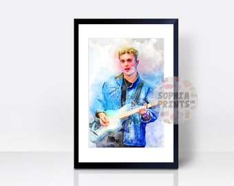 Sam Fender THICK CARDSTOCK Watercolour Style Wall Print | Art Gift | Home Decor | Kitchen House | Music Musician Rock | Hypersonic Missiles