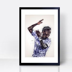 Vinicius Jr THICK CARDSTOCK Wall Print | Art | Gift | Home Decor | Kitchen House | Watercolour | Spanish Artwork Design Vini Junior | Madrid