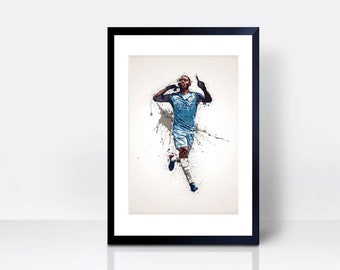 Gabriel Jesus THICK CARDSTOCK Wall Print | Wall Art | Gift | Home Decor | Kitchen House | Manchester Print Artwork Design Brazil Brazilian