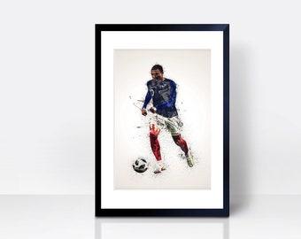 Kylian Mbappe THICK CARDSTOCK Wall Print | Art Gift | Home Decor Kitchen House | Watercolour | Football Print French Artwork Design | Paris