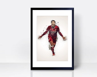 Virgil Van Dijk Wall Football Print THICK CARDSTOCK | Wall Art | Gift | Home Decor | Kitchen House | Liverpool Artwork Scouse Scouser Design