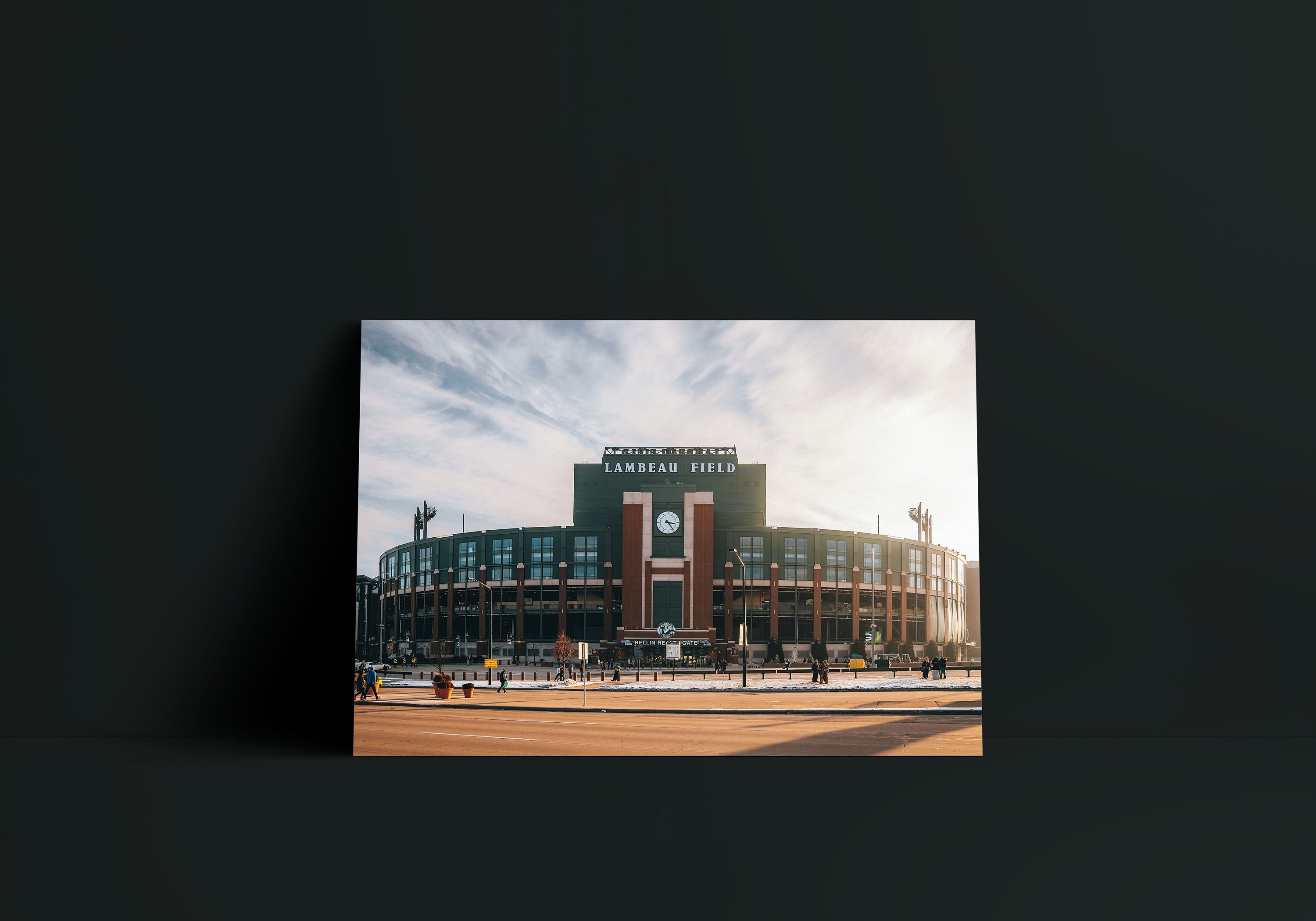 Outside the Green Bay Packers' Lambeau Field in Winter (horizontal