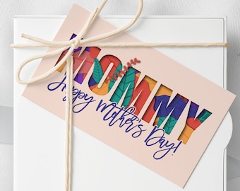 PRINTABLE Mother's Day Gift Tag Card | Gift Tag for Mom | Mommy Gift Tag | Floral Gift Tag | Best Mom Ever | Instant Download