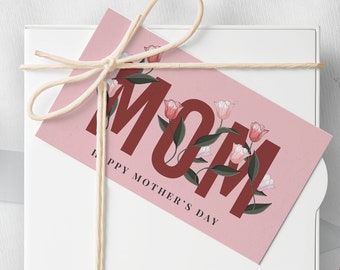AFDRUKBARE Moederdag cadeaukaartje kaart | Cadeaukaartje voor mama | Roze rozen cadeaukaartje | Bloemencadeaukaartje | Beste moeder ooit | Directe download