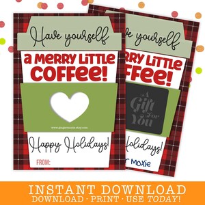 AFDRUKBARE Heb jezelf een Merry Little Coffee Gift Card Holder Box | Familievriend Kinderen Schoolleraar Collega Buurman Oppas Vakantie