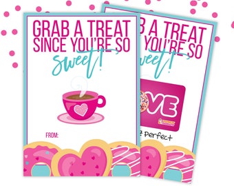 PRINTABLE Valentine You're So Sweet Coffee Gift Card Holder Box | Family Friend Teacher Co-Worker Neighbor Holiday | Instant Download