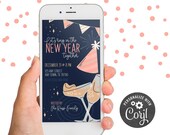 New Year's Eve Party Digital Invitation Evite | Ring in the New Year | Corjl Edit Yourself
