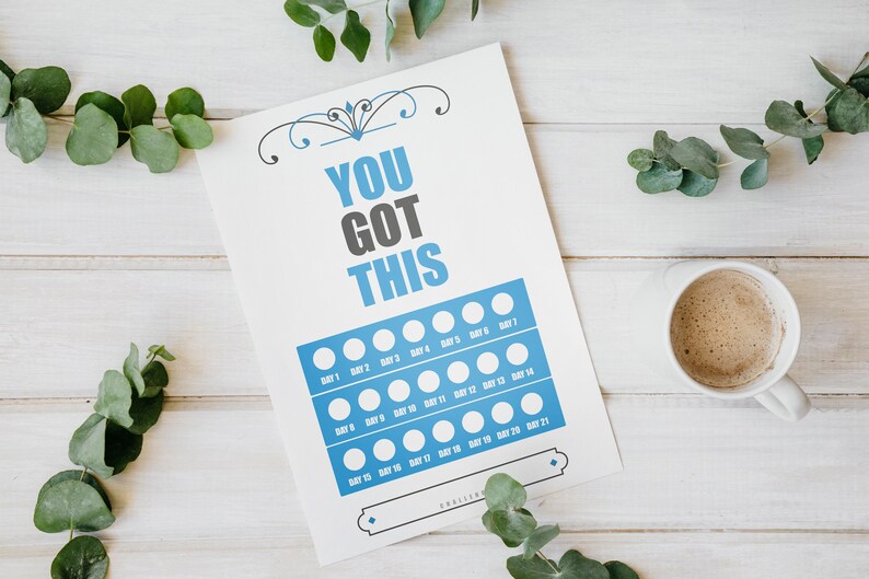 Printable Goal/challenge Tracker | 21 Day and 30 Day | You Got This ...