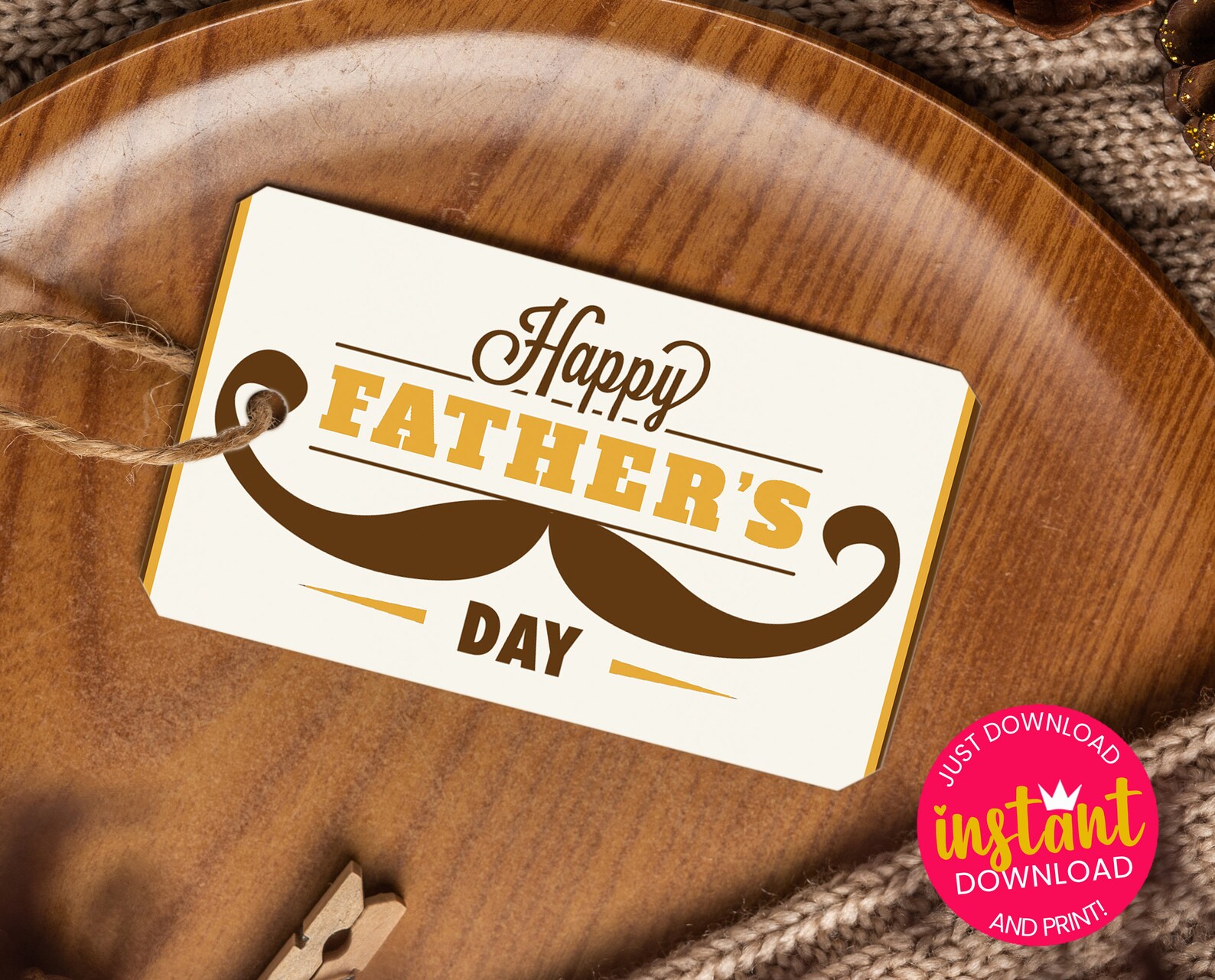 PRINTABLE Father's Day Gift Tag Card | Gift Tag for Daddy | Moustache ...