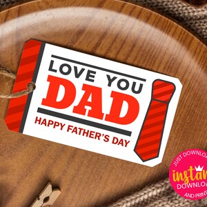 PRINTABLE Father&#39;s Day Gift Tag Card | Gift Tag for Daddy | Neck Tie | Best Dad Ever | Instant Download