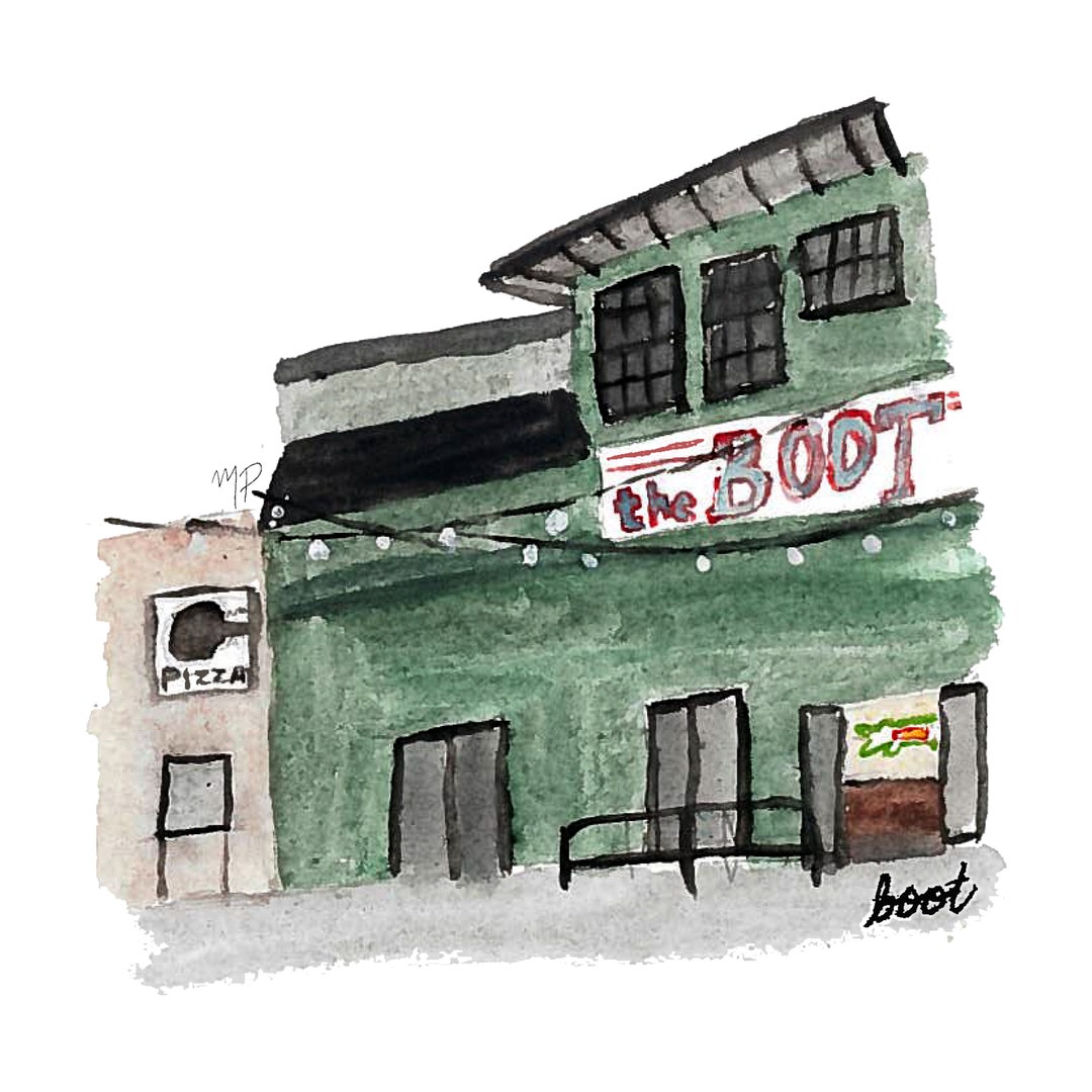 Tulane University the Boot Bar Watercolor Digital Download Print New