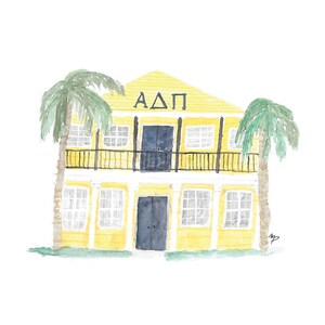 Tulane University Sorority House Watercolor Digital Download Print | Alpha Delta Pi | Downloadable Wall Art | home decor | Handmade Art