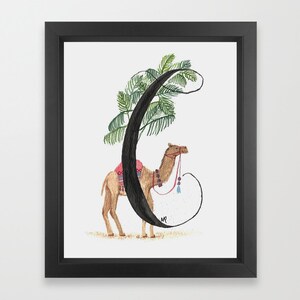 Animal Alphabet Watercolor Digital Download Print | Letter C Camel | Downloadable Wall Art | kid nursery decor | Handmade | newborn gift